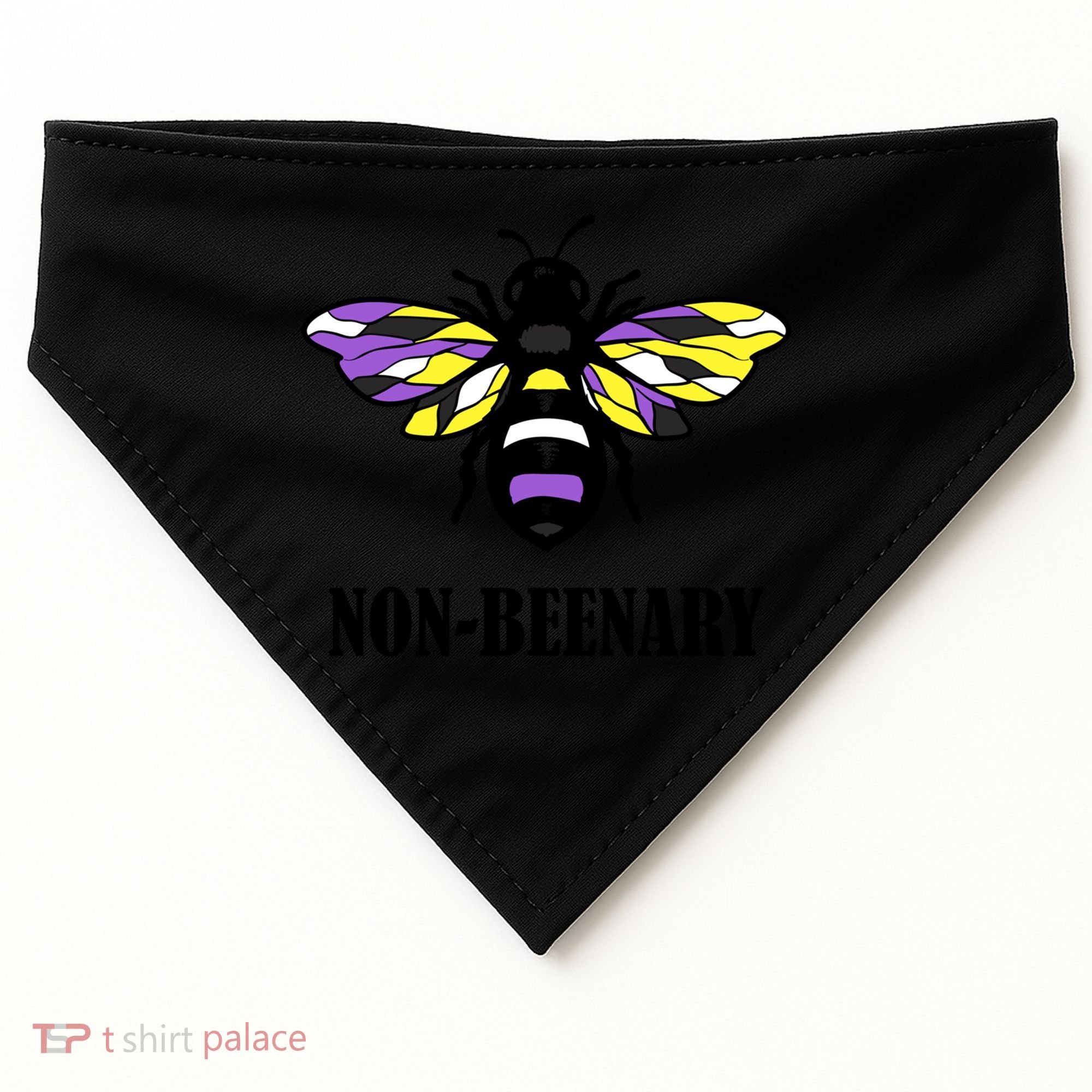 Non Binary Flag Bee Funny Proud Lgbtq Ally Nonbinary Pride Gift USA-Made Doggie Bandana