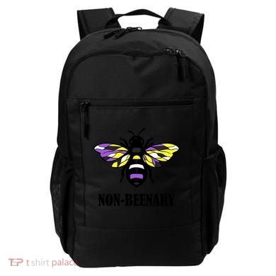 Non Binary Flag Bee Funny Proud Lgbtq Ally Nonbinary Pride Gift Backpack
