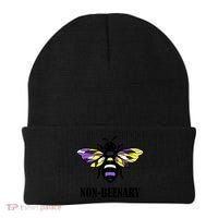 Non Binary Flag Bee Funny Proud Lgbtq Ally Nonbinary Pride Gift Beanie thumb 0