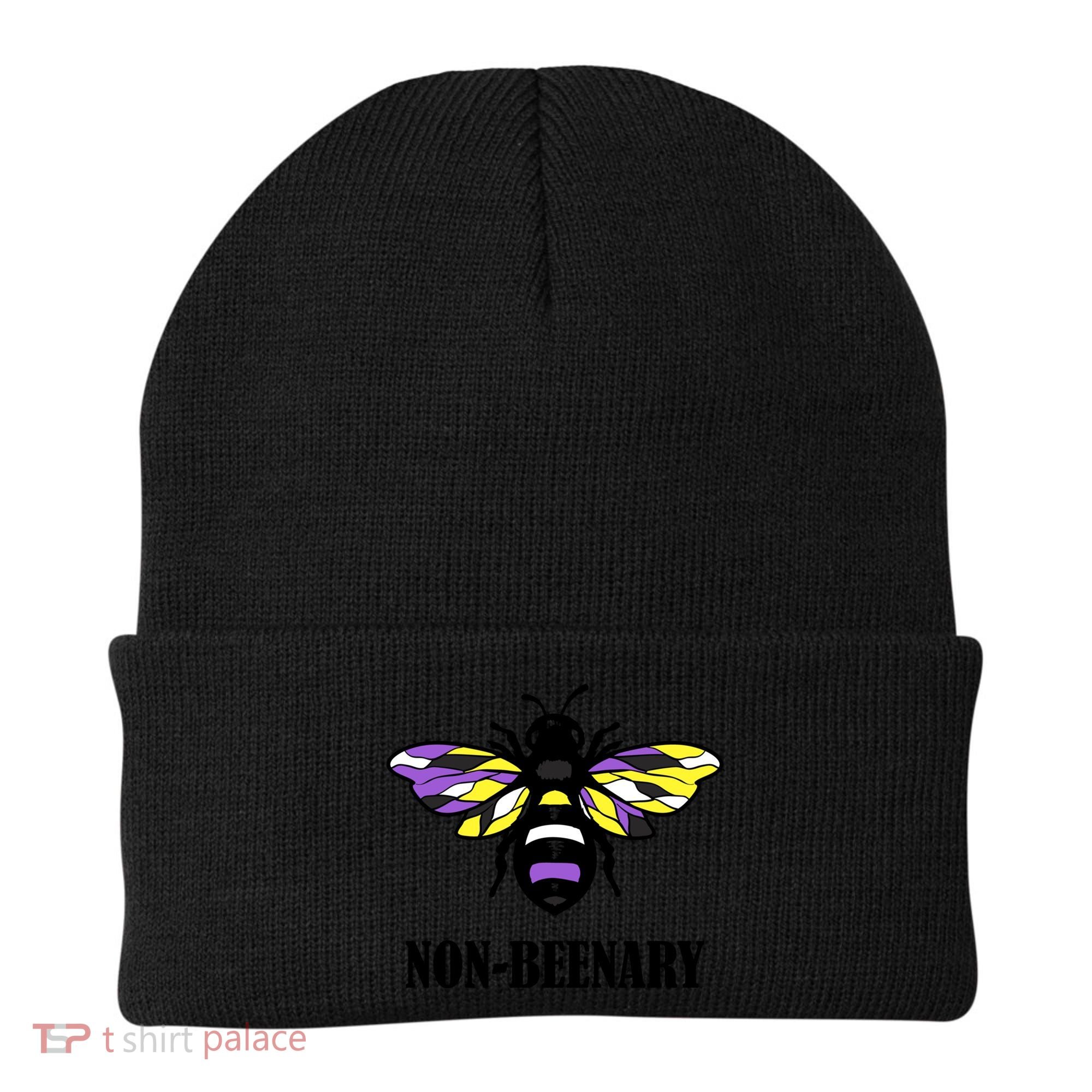 Non Binary Flag Bee Funny Proud Lgbtq Ally Nonbinary Pride Gift Beanie