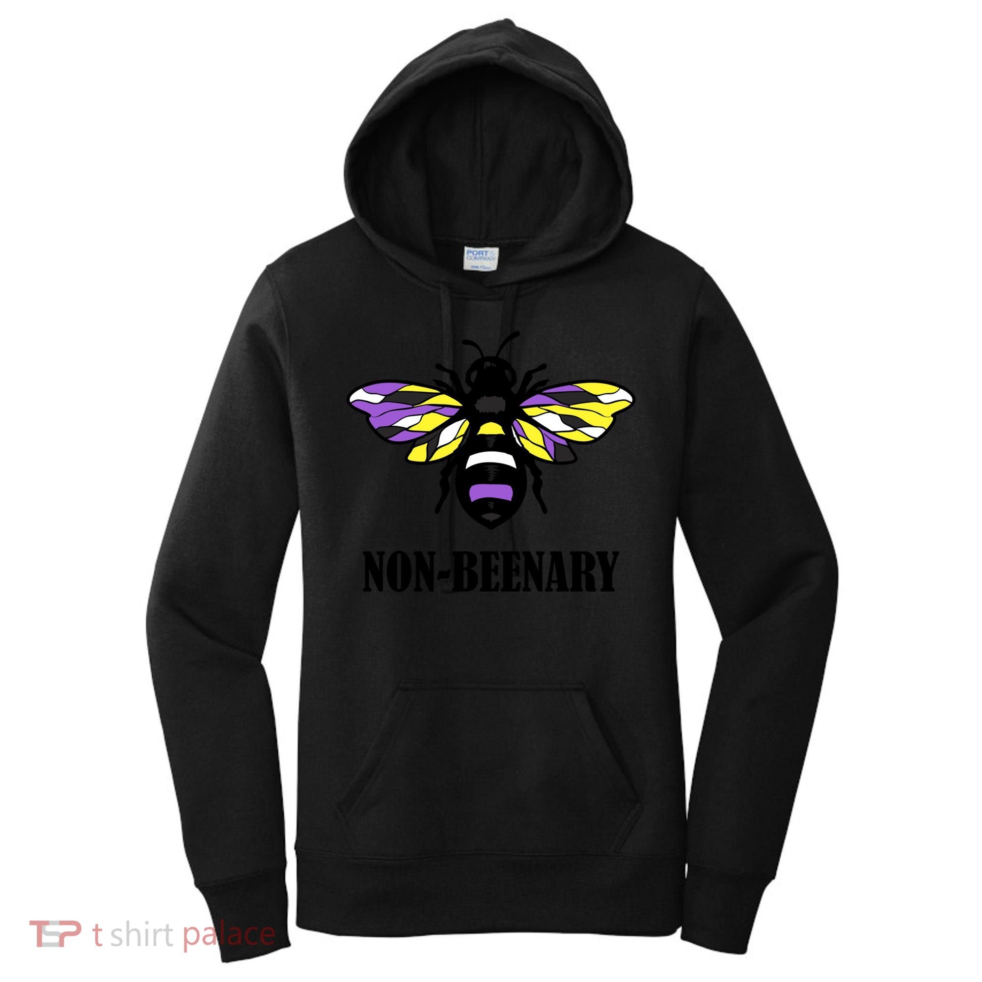 Non Binary Flag Bee Funny Proud Lgbtq Ally Nonbinary Pride Gift Women's Hoodie