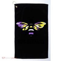 Non Binary Flag Bee Funny Proud Lgbtq Ally Nonbinary Pride Gift Golf Towel thumb 0