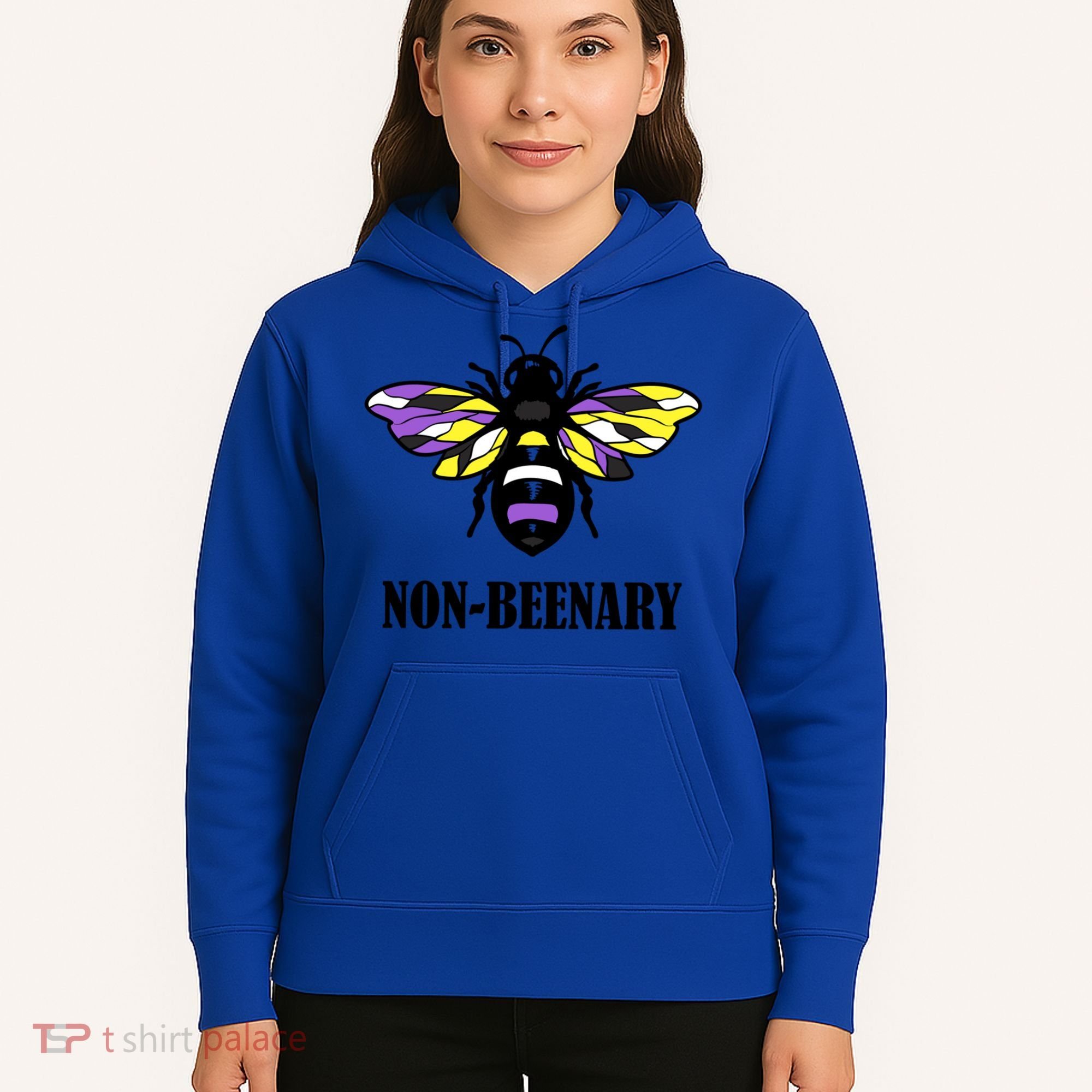 Non Binary Flag Bee Funny Proud Lgbtq Ally Nonbinary Pride Gift Hoodie