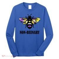 Non Binary Flag Bee Funny Proud Lgbtq Ally Nonbinary Pride Gift Long Sleeve Shirt thumb 0