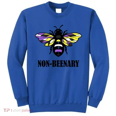 Non Binary Flag Bee Funny Proud Lgbtq Ally Nonbinary Pride Gift Sweatshirt