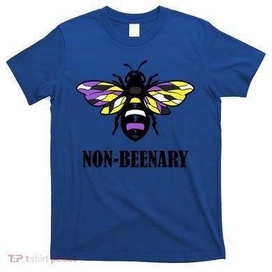 Non Binary Flag Bee Funny Proud Lgbtq Ally Nonbinary Pride Gift T-Shirt