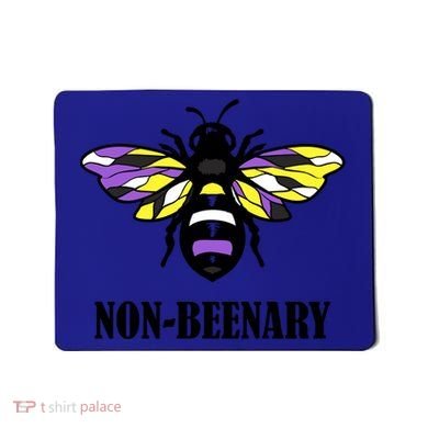 Non Binary Flag Bee Funny Proud Lgbtq Ally Nonbinary Pride Gift Mousepad