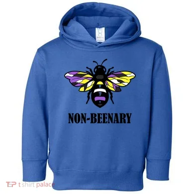 Non Binary Flag Bee Funny Proud Lgbtq Ally Nonbinary Pride Gift Toddler Hoodie