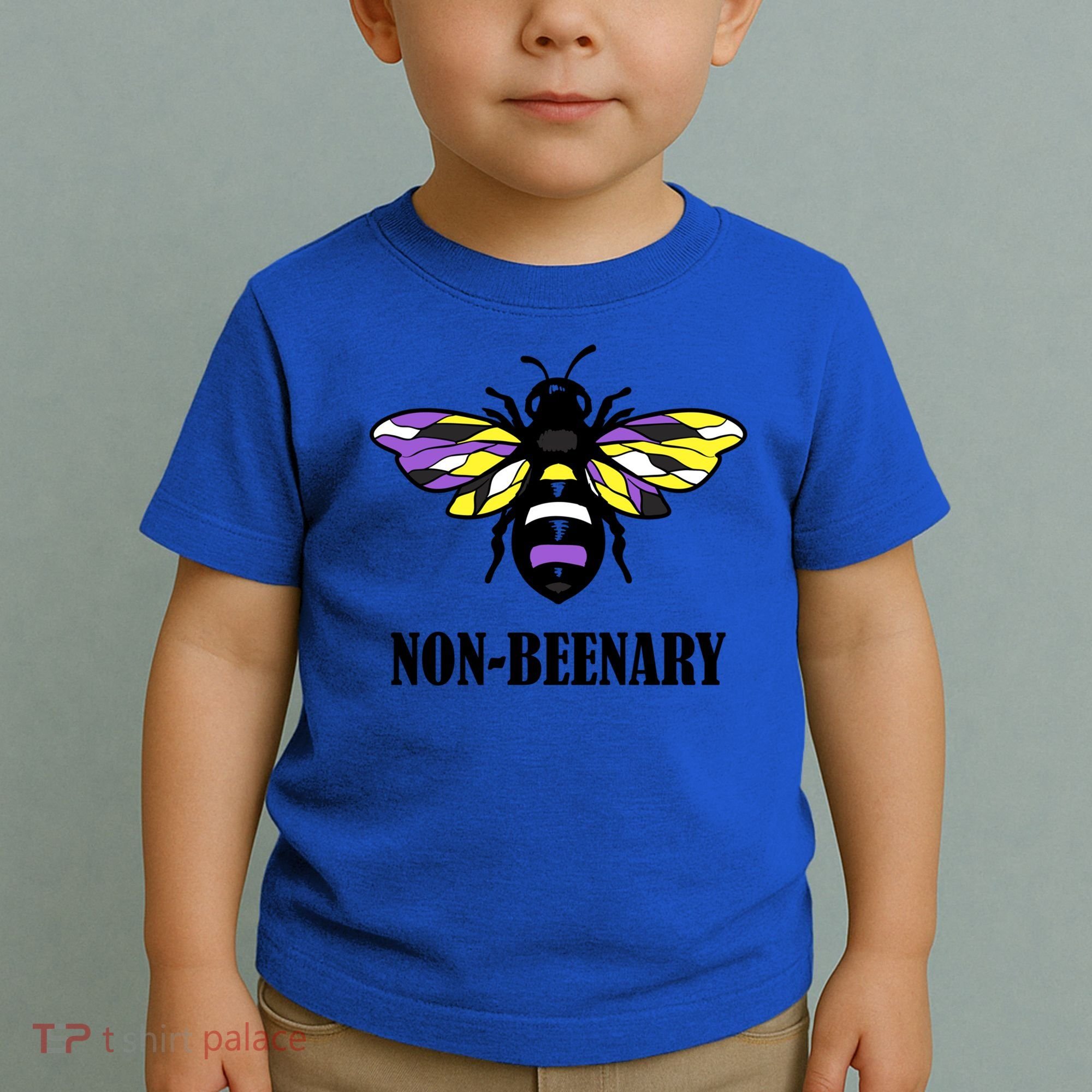 Non Binary Flag Bee Funny Proud Lgbtq Ally Nonbinary Pride Gift Toddler T-Shirt