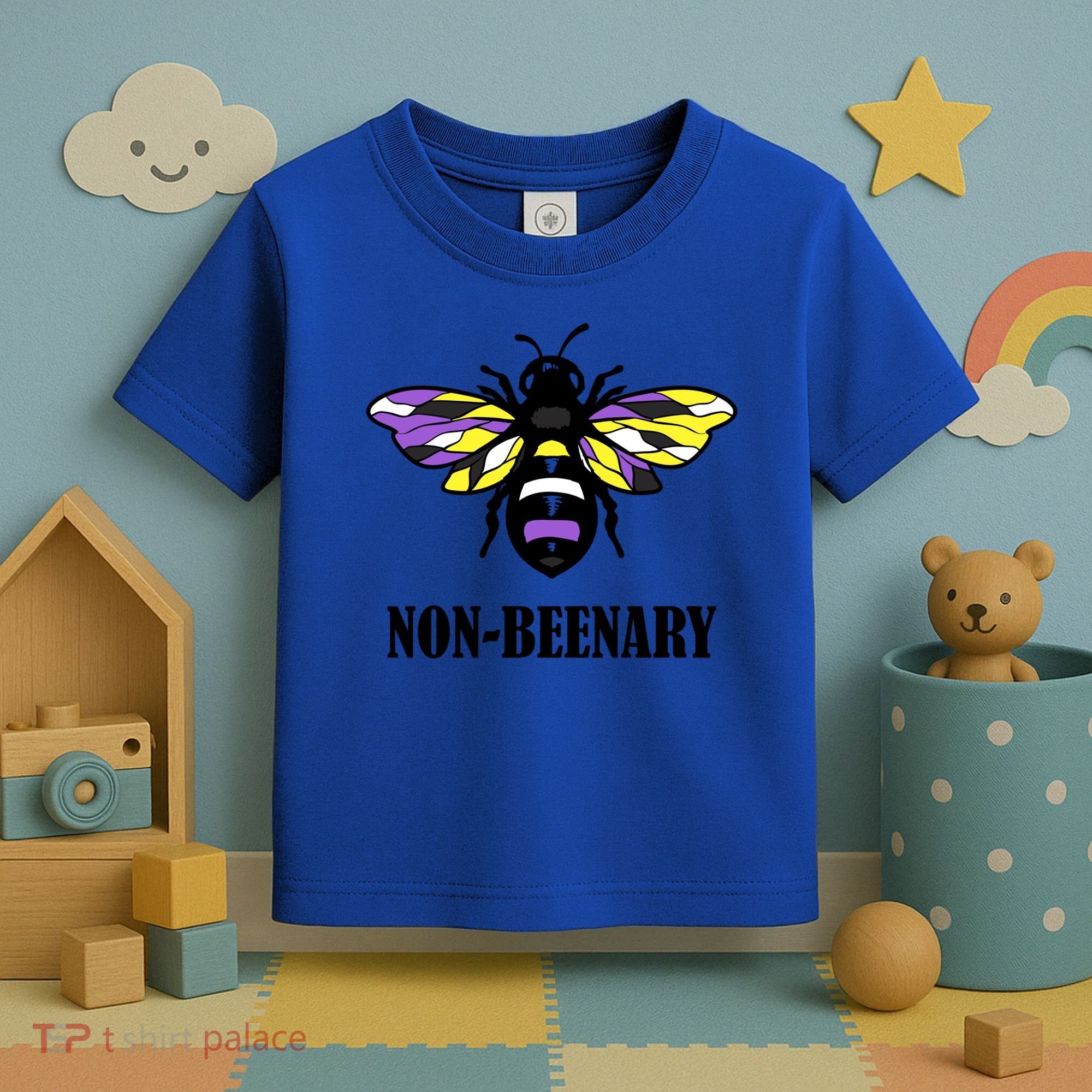 Non Binary Flag Bee Funny Proud Lgbtq Ally Nonbinary Pride Gift Toddler T-Shirt