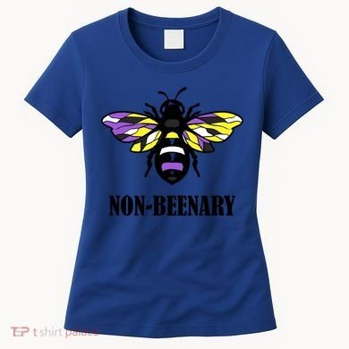 Non Binary Flag Bee Funny Proud Lgbtq Ally Nonbinary Pride Gift Women's T-Shirt