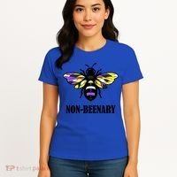Non Binary Flag Bee Funny Proud Lgbtq Ally Nonbinary Pride Gift Women's T-Shirt thumb 4