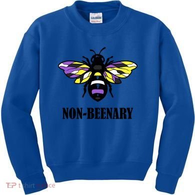 Non Binary Flag Bee Funny Proud Lgbtq Ally Nonbinary Pride Gift Kids Sweatshirt