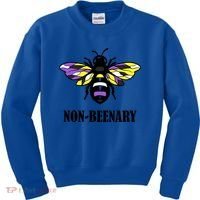 Non Binary Flag Bee Funny Proud Lgbtq Ally Nonbinary Pride Gift Kids Sweatshirt thumb 0