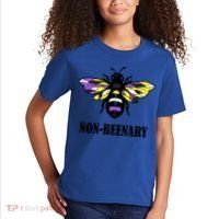 Non Binary Flag Bee Funny Proud Lgbtq Ally Nonbinary Pride Gift Kids T-Shirt thumb 2
