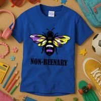 Non Binary Flag Bee Funny Proud Lgbtq Ally Nonbinary Pride Gift Kids T-Shirt thumb 3