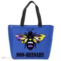 Non Binary Flag Bee Funny Proud Lgbtq Ally Nonbinary Pride Gift Tote Bag thumb 0