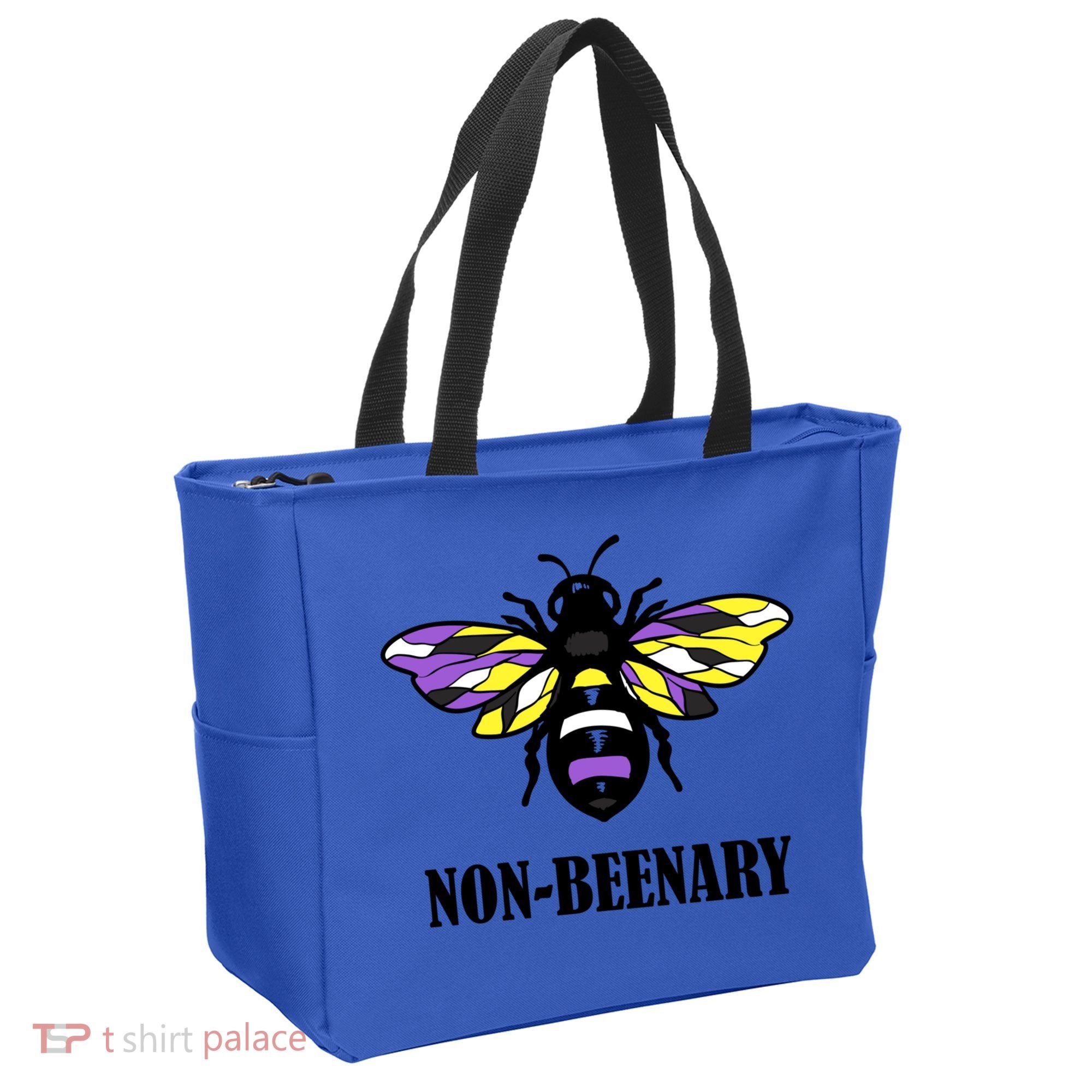 Non Binary Flag Bee Funny Proud Lgbtq Ally Nonbinary Pride Gift Tote Bag