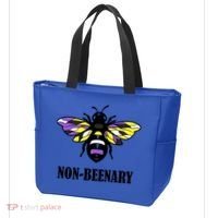 Non Binary Flag Bee Funny Proud Lgbtq Ally Nonbinary Pride Gift Tote Bag thumb 3