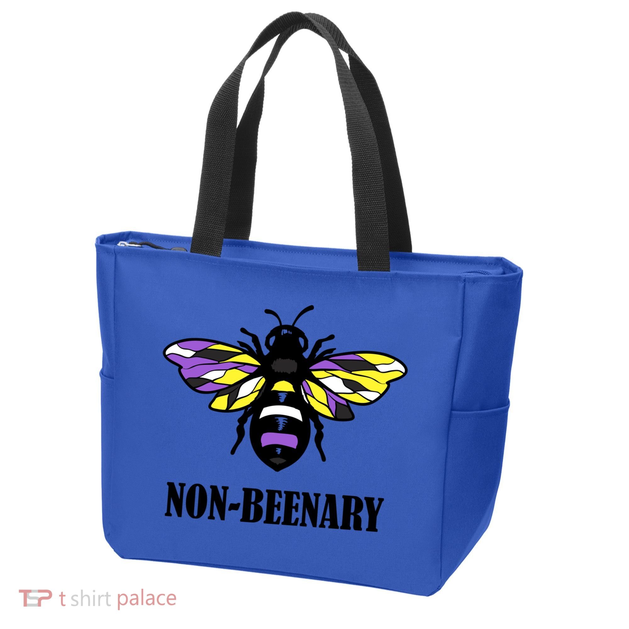 Non Binary Flag Bee Funny Proud Lgbtq Ally Nonbinary Pride Gift Tote Bag