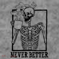 Never Better Funny Skeleton Coffee Toddler T-Shirt thumb 4