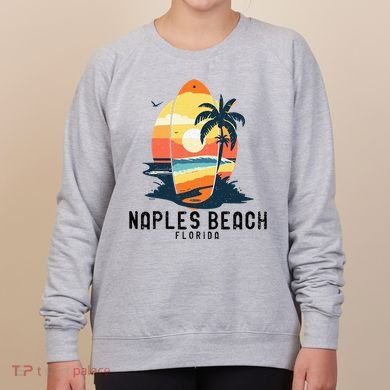 Naples Beach Florida Surfboard Waves Beach Women's Sweatshirt