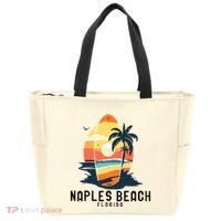 Naples Beach Florida Surfboard Waves Beach Tote Bag thumb 0
