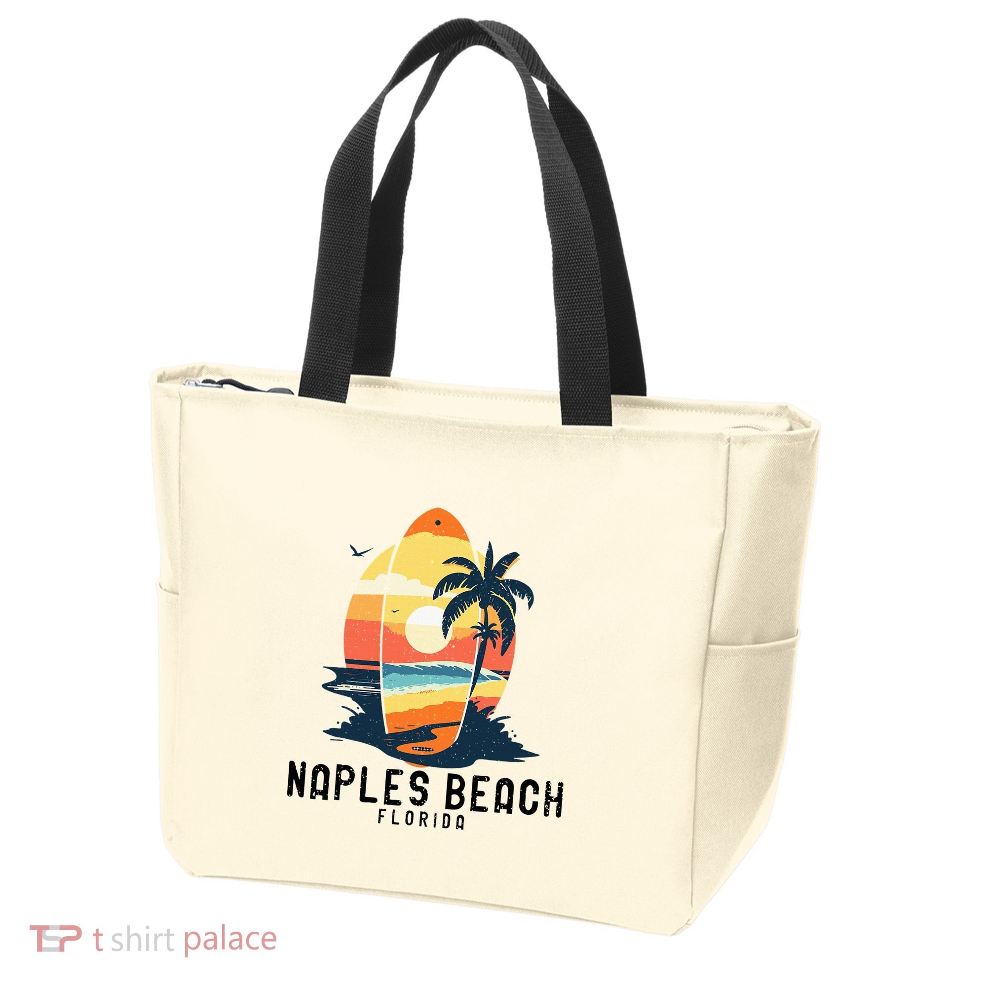 Naples Beach Florida Surfboard Waves Beach Tote Bag