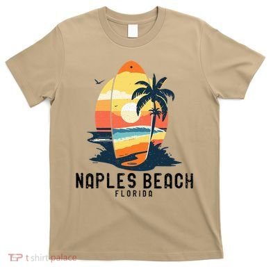 Naples Beach Florida Surfboard Waves Beach T-Shirt