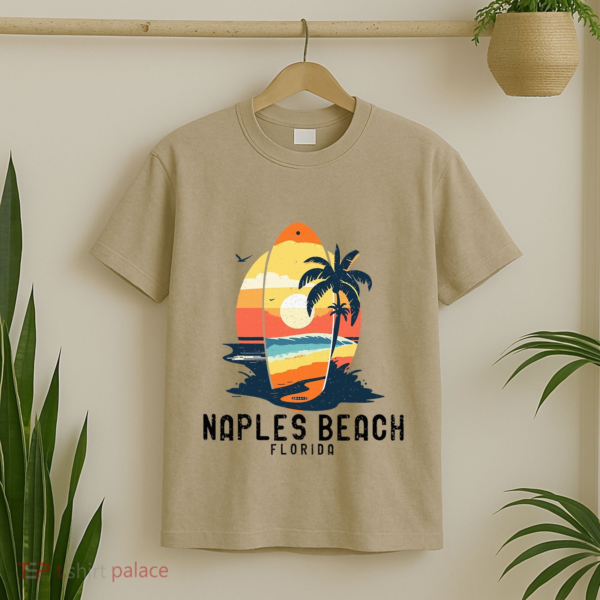 Naples Beach Florida Surfboard Waves Beach T-Shirt