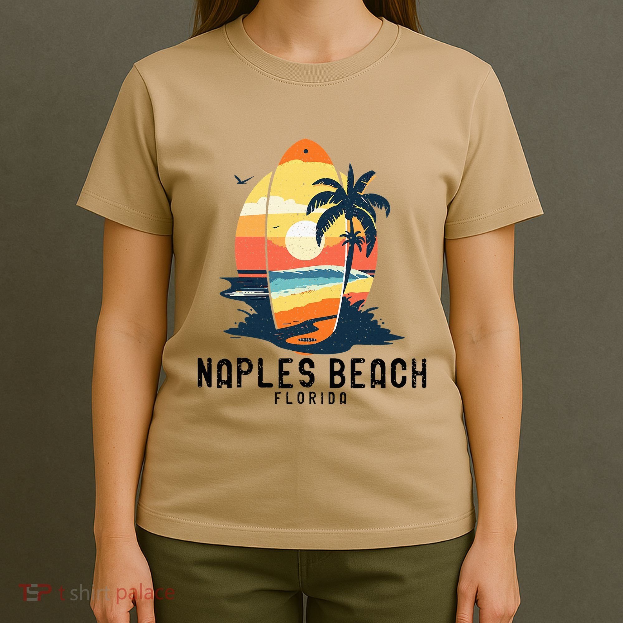 Naples Beach Florida Surfboard Waves Beach T-Shirt