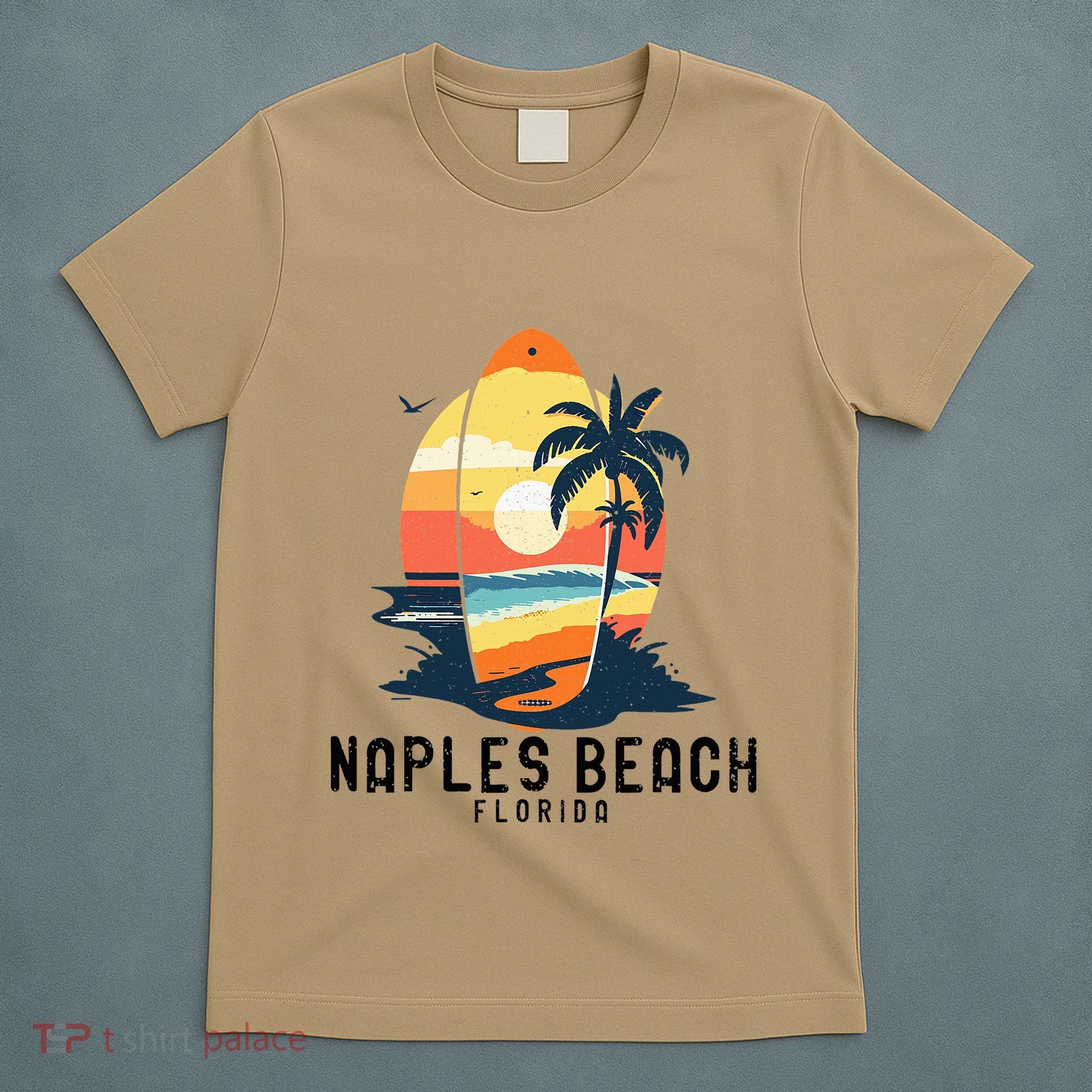 Naples Beach Florida Surfboard Waves Beach T-Shirt