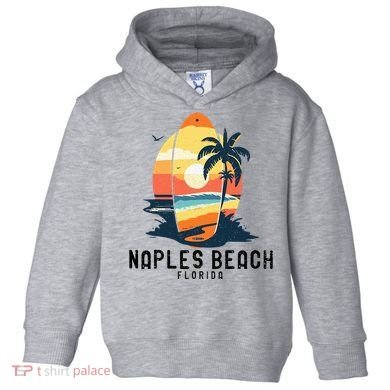 Naples Beach Florida Surfboard Waves Beach Toddler Hoodie