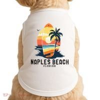Naples Beach Florida Surfboard Waves Beach Doggie Tank thumb 0
