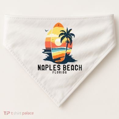 Naples Beach Florida Surfboard Waves Beach USA-Made Doggie Bandana
