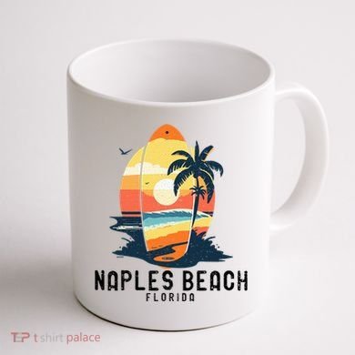 Naples Beach Florida Surfboard Waves Beach Coffee Mug back