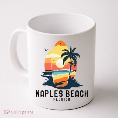 Naples Beach Florida Surfboard Waves Beach Coffee Mug