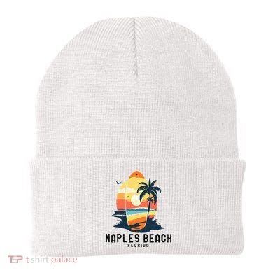 Naples Beach Florida Surfboard Waves Beach Beanie