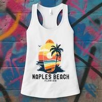 Naples Beach Florida Surfboard Waves Beach Women's Tank Top thumb 3