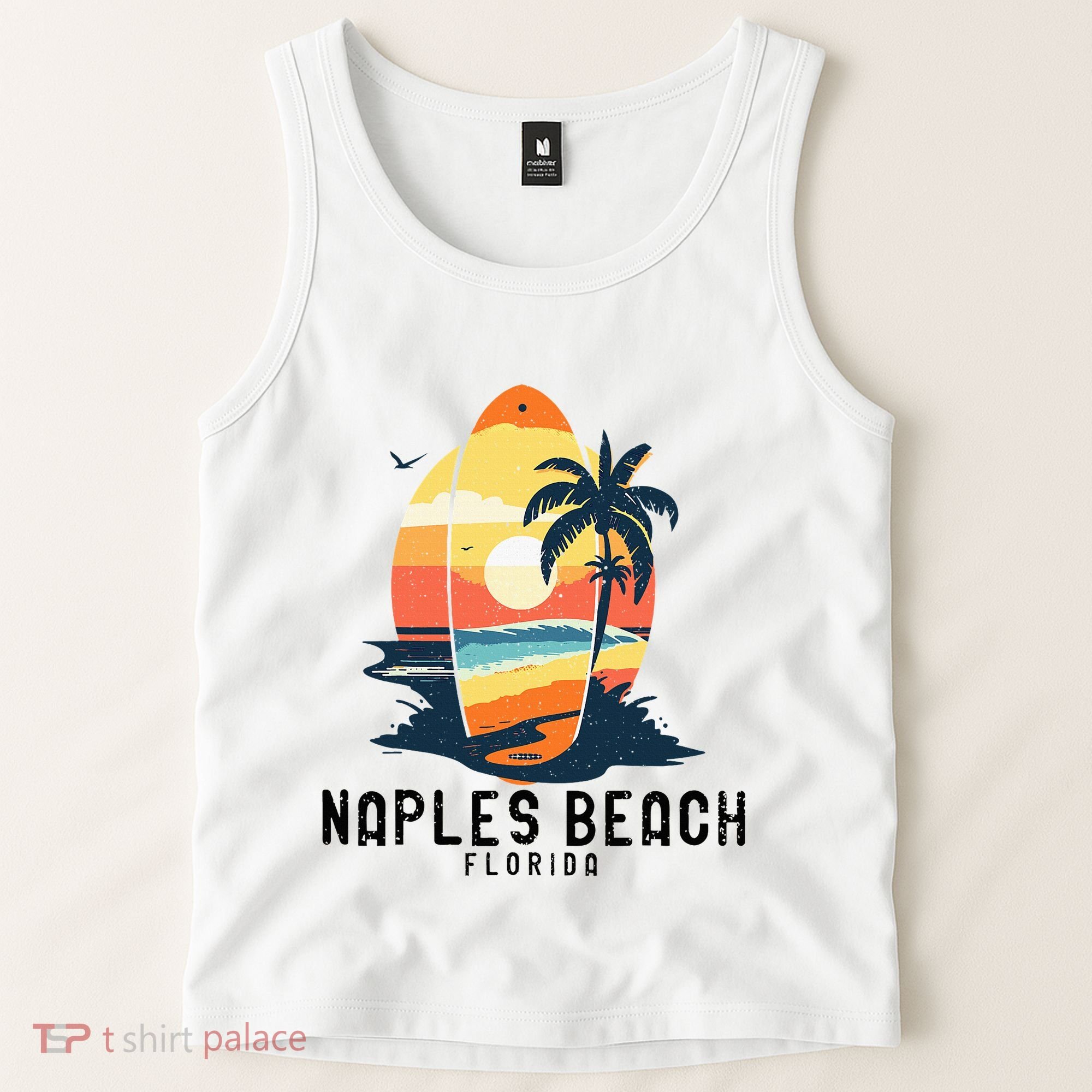 Naples Beach Florida Surfboard Waves Beach Tank Top