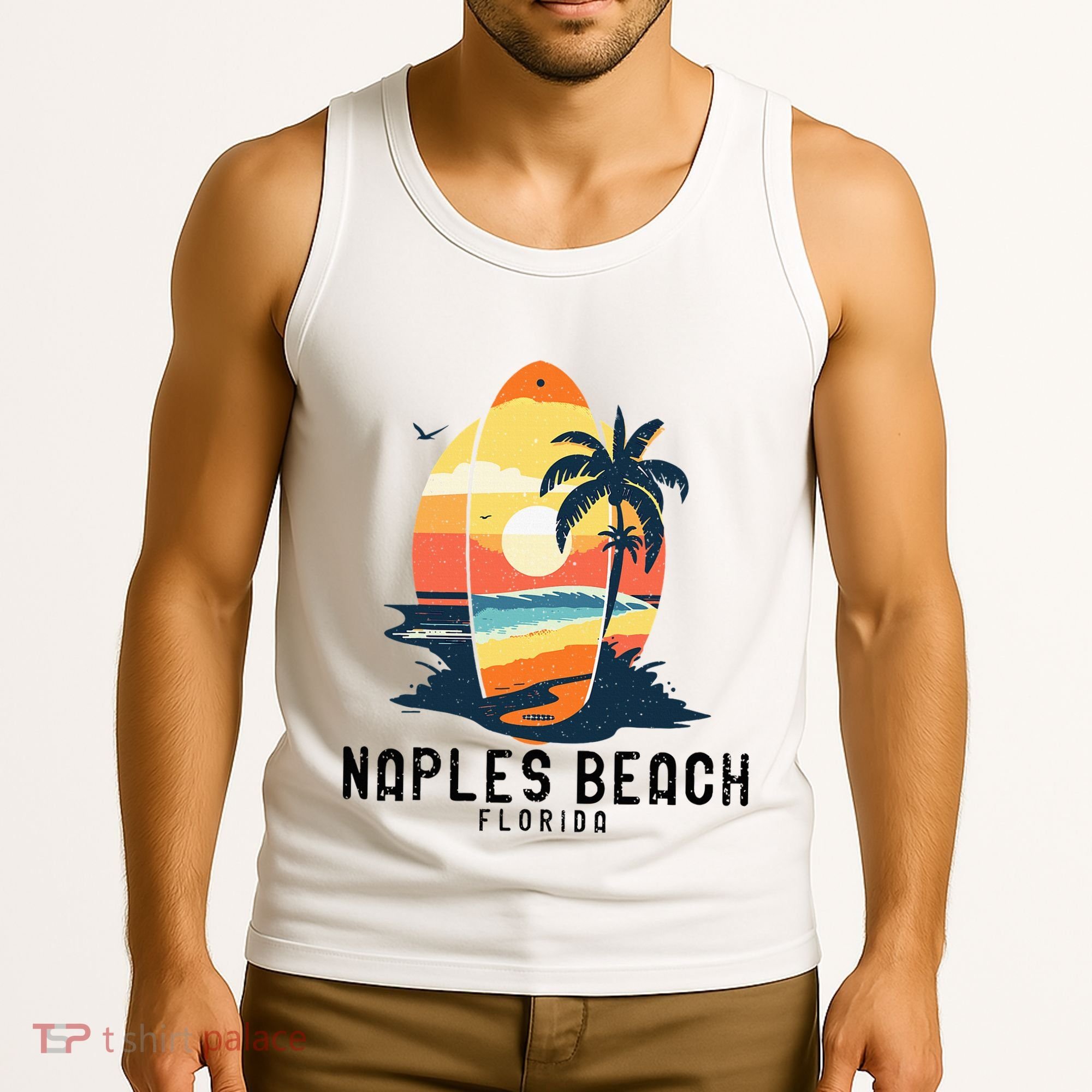 Naples Beach Florida Surfboard Waves Beach Tank Top