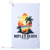 Naples Beach Florida Surfboard Waves Beach Golf Towel thumb 0