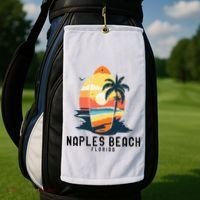 Naples Beach Florida Surfboard Waves Beach Golf Towel thumb 2