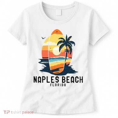 Naples Beach Florida Surfboard Waves Beach Women's T-Shirt
