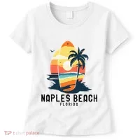 Naples Beach Florida Surfboard Waves Beach Women's T-Shirt thumb 0