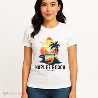 Naples Beach Florida Surfboard Waves Beach Women's T-Shirt thumb 4
