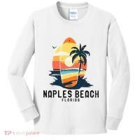 Naples Beach Florida Surfboard Waves Beach Kids Long Sleeve Shirt thumb 0