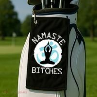 Namaste Bitches Funny Yoga Golf Towel thumb 2