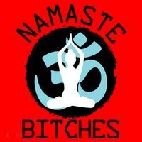 Namaste Bitches Funny Yoga Santa Hat thumb 1