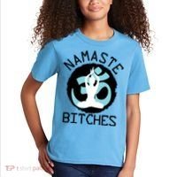 Namaste Bitches Funny Yoga Kids T-Shirt thumb 2